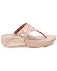 Fitflop Lulu Wave-print Wedge Sandals - Pink