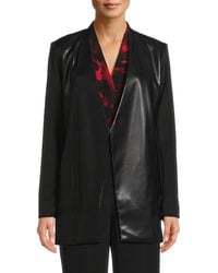 Calvin Klein - Faux Leather Open Front Jacket - Lyst