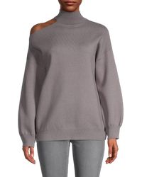 Vigoss Cutout Mockneck Sweater - Gray