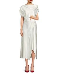 A.L.C. - A. L.C. Jasmine Asymmetric Hem Satin Midi-Dress - Lyst
