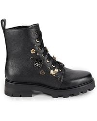 Karl Lagerfeld - Makenzie Logo Charm Ankle Combat Boots - Lyst