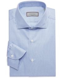 Canali - Micro Check Cotton Slim-Fit Dress Shirt - Lyst