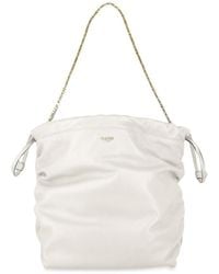 Moschino - Drawstring Lettering Chain Shoulder Bag - Lyst