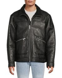 Karl Lagerfeld - Faux Leather Down Jacket - Lyst