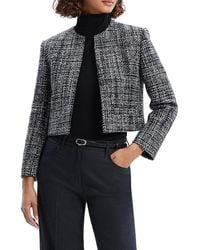 Theory - Wool-blend Tweed Crop Jacket - Lyst
