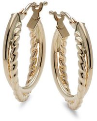 Saks Fifth Avenue 14k Yellow Gold Nested Hoop Earrings - Metallic