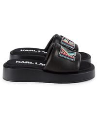 Karl Lagerfeld - Olen Logo Embellished Platform Sandals - Lyst