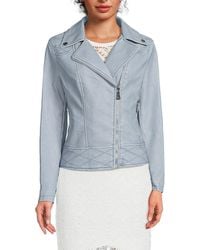 Guess - Ivonne Faux Leather Biker Jacket - Lyst