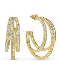 Eye Candy LA - Golden Olivia Goldtone & Cubic Zirconia Half Hoop Earrings - Lyst
