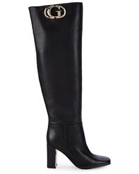 Guess Elandre Leather Over-the-knee Boots - Black