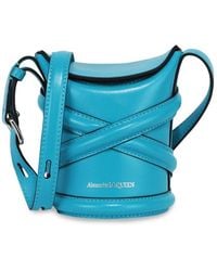 McQueen - Mini Curve Leather Bucket Bag - Lyst