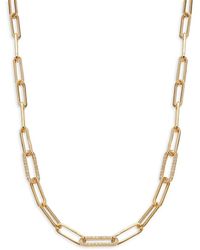 Effy ENY - 14K-Plated Sterling & 0.28 Tcw Diamond Chain Link Necklace - Lyst
