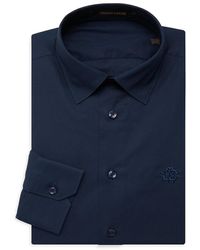 Roberto Cavalli Slim-fit Point-collar Dress Shirt - Blue