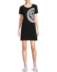 Roberto Cavalli - Logo Stretch Cotton T-Shirt Dress - Lyst