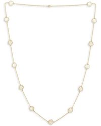 Jan-Kou Clover Mop Collection 14k Goldplated Mother-of-pearl Flower Necklace - Multicolor