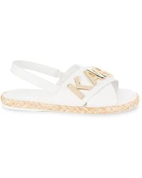 Karl Lagerfeld - Charla Logo Leather Slingback Sandals - Lyst