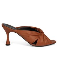 balenciaga drapy padded leather flat mules
