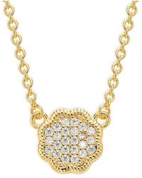 Sterling Forever - 14k Goldplated & Cubic Zirconia Rose Petal Pendant Necklace/18" - Lyst