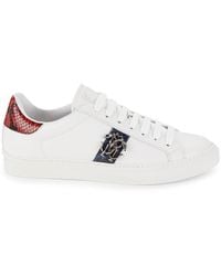 Roberto Cavalli - Logo Leather Low Top Sneakers - Lyst
