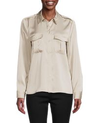 Calvin Klein - Cargo Pocket Satin Button Down Shirt - Lyst
