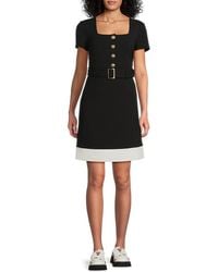 Karl Lagerfeld - Contrast Hem Scuba Crepe Minidress - Lyst