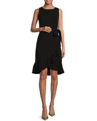Calvin Klein - Belted Ruffle Mini Dress - Lyst
