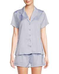 Splendid - 2-Piece Satin Top & Shorts Pajama Set - Lyst