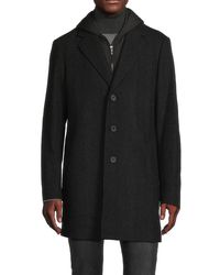 Saks Fifth Avenue - Wool Blend Top Coat With Removable Hooded Bib - Lyst