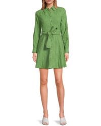 Saks Fifth Avenue - Floral Cotton Belted Mini Shirtdress - Lyst