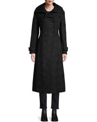 Mackage Elodie Shimmer Check Double-breasted Coat - Black