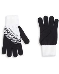 Givenchy Two-tone Logo Wool Gloves - Black