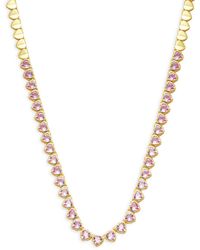By Adina Eden - 14k Goldplated Sterling Silver & Cubic Zirconia Heart Tennis Necklace - Lyst