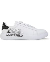 Karl Lagerfeld - Logo Leather Platform Sneakers - Lyst