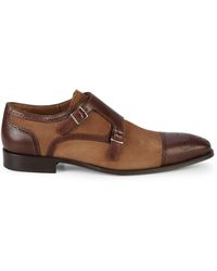 mezlan double monk strap shoes