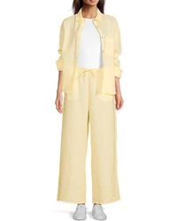 Saks Fifth Avenue - Gingham Check 100% Linen Oversized Shirt - Lyst