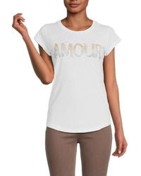 Zadig & Voltaire - Skinny Amour Strass Embellished Tee - Lyst
