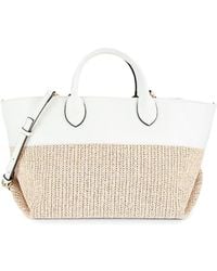 Collection 18 - East West Straw Texture Colorblock Tote - Lyst