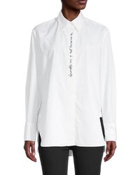 Stella McCartney Bryanna Cotton Embroidered Button Front Shirt - White