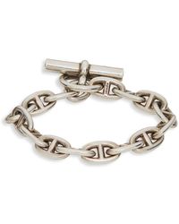 Hermès Vintage Sterling Silver Chain & Toggle Bracelet - Metallic
