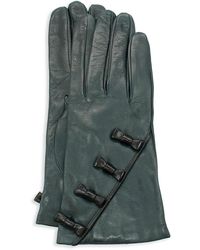 Portolano Bow Nappa Leather Gloves - Gray