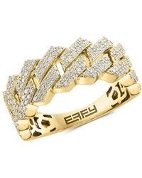 Effy - 14k Yellow Gold & 0.87 Tcw Diamond Chain Ring - Lyst