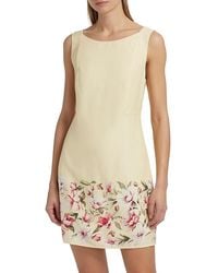 If Only Studio - Floral Linen Shift Minidress - Lyst
