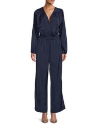 Lea & Viola - Satin Wrap Style Jumpsuit - Lyst