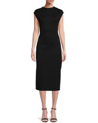 Calvin Klein - Cap Sleeve Midi Sheath Dress - Lyst