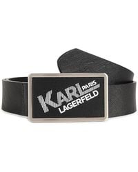 Karl Lagerfeld - Logo Leather Belt - Lyst