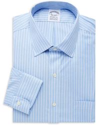 Mens Clothing Shirts Formal shirts Brooks Brothers Regent-fit Supima Cotton & Lycra Striped Dress Shirt in Blue for Men 