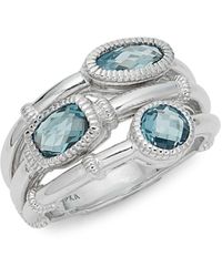 Judith Ripka Sterling Silver & London Blue Spinel Ring - Multicolour