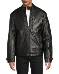 Guess - Stephane Faux-Leather Moto Jacket - Lyst