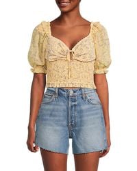 Endless Rose - Floral Chiffon Crop Top - Lyst