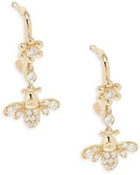Sydney Evan - 14k Yellow Gold & 0.12 Tcw Diamond Drop Earrings - Lyst